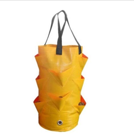 CSPARKV Sacs de filet de protection des fruits 1pcs Multi Mouth Grow Bag, Reusable Garden Vegetable Pot Planter, Breathable, Planting Bags For Strawberry Tomato Onion(Yellow) (1/5)