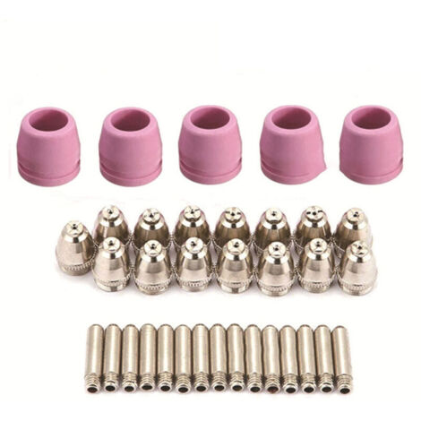 CPSARKV Kit d'électrode de buse,AG60 SG55 Plasma Cutter Torche de coupe Consommables Kit de coupelles de buses d'électrode (35pc/set) (1/3)