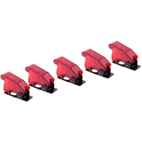 Plastique 12Mm Interrupteur à Bascule Couvercle de SéCurité Protecteur Capuchon Garde 5Pcs Rouge (1/4)