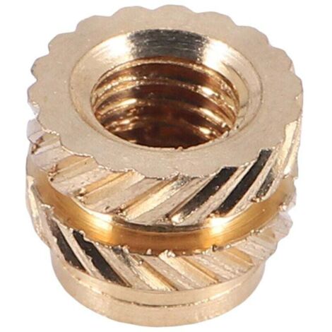 100 PièCes M3 Filetage Moleté en Laiton Fileté Chaleur Ensemble RéSistant à la InséRer éCrou D'Encastrement, M3X5X4, pour Imprimante 3D 2.4 Etc. (1/4)