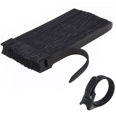 Attache Cable[50 Pcs], Sangles Sangles Câble, Réutilisables Serre Cable, Organisateur Rangement Cable, pour Attacher Les Câbles, Gaines, Fils PC, Fils Électriques etc(Noir) (1/4)