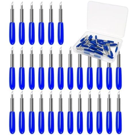 30pcs Lames de Rechange 60° pour Machines de Découpe de Vinyle (Bleu) (1/4)