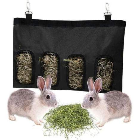 (Noir)Mangeoire pour cochons d'Inde, sac à nourriture pour petits animaux de compagnie, sac d'alimentation pour lapin, mangeoire à foin pour lapins, mangeoire à chinchilla, sac en tissu (1/3)