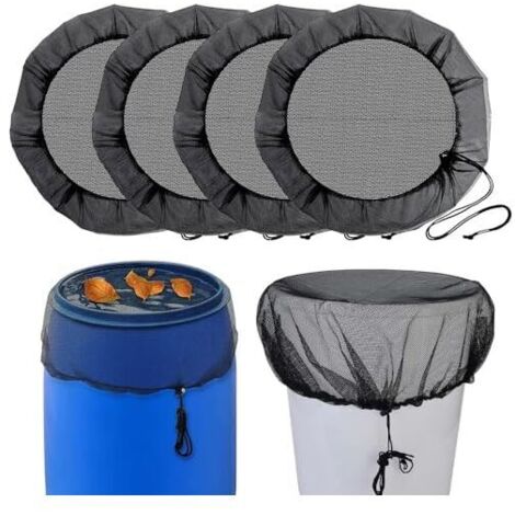 CSPARKV 4 Pièces Filet pour Citerne de Pluie ø 95cm Housse pour Tonneau 95cm Filet de Protection Housse pour Tonneau de Pluie avec Cordon de Serrage Protection Contre Les Moustiques et Les Feuilles (1/5)