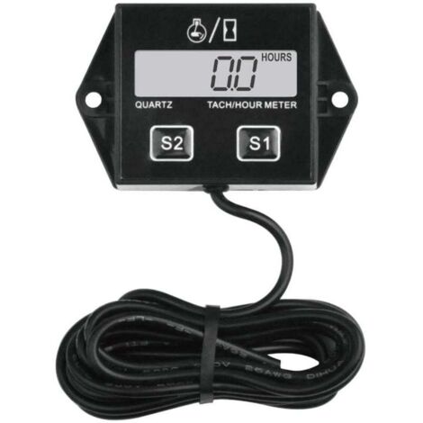 Digital Compteur Heure Tachymètre,Batterie Remplaçable RPM Mètre Pour Scooter Pelouse Tracteur Dirt Bike Générateur Tronçonneuse Hors-bord Moteur Motoneige Nettoyeur Haute Pression-ZSB-02 (1/4)