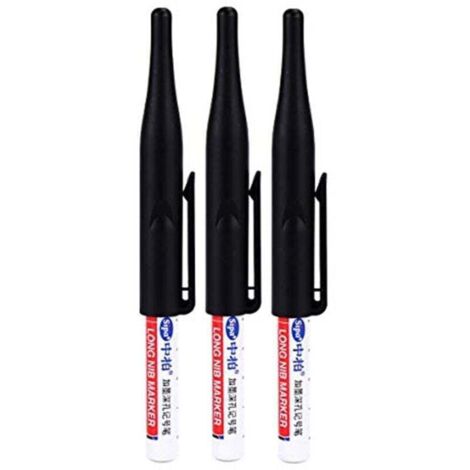 Lot de 3 Marqueurs Permanents à Long Bec Multi Usages Couleur Noir (1/4)