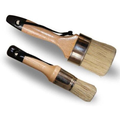 Ensemble de pinceaux à poils ronds (1 pinceau rond) et ovales (1 pinceau ovale) (1/4)