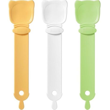 Lot de 3 cuillères de nourriture pour chat Cuillère à friandise pour chat Cuillère à presser Distributeur de nourritures (1/4)