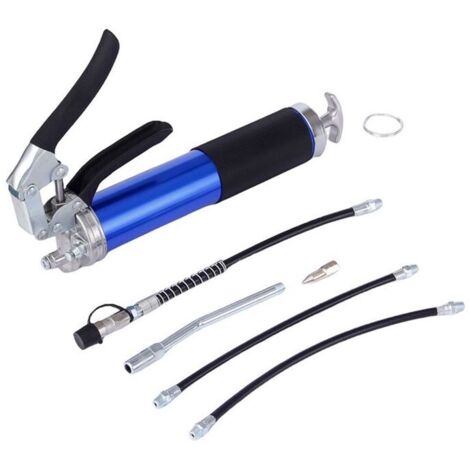CSPARKV Lot de 4 Tubes, Pompe a Graisse Manuelle Cartouche, Pneumatique Pistolet Haute Pression Graisses, Grease Guns avec Poignée Pistole pour Véhicules Automobiles Lubrification, Costume Bleu (1/5)
