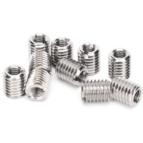 Lot de 10 écrous Filetés, écrou Réducteur de Filetage M6 X 1,0 Femelle et M10 X 1,5 Mâle Réducteur de Filetage Autotaraudeur Inserts de Réparation de Filetage (1/4)