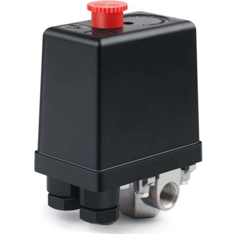 Enowelir Soupape de Compresseur d'Air 220V Pressostat Automatique Contrôle Interrupteur Réduction Rapide Pression 4 Trous (1/4)