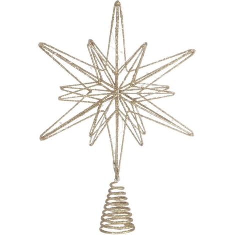 Christmas Star Tree TopperTreetop Ornament for Christmas Tree Home Holiday Party Decorations (Champagne) (1/3)
