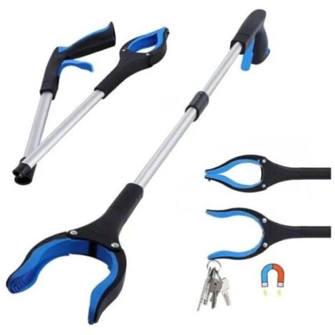 Pince Ramasse Objet, Pince Telescopique avec Crochet Magnétique, Pliable Rotative 360°Pince Ramasse Dechets, Pince ramasser, 82cm (1/4)