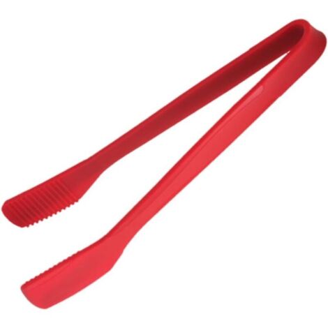 Pince à steak frit en silicone rouge, pince de cuisine résistante à la chaleur, pince multifonctionnelle pour barbecue, idéale pour la maison, les restaurants, les fêtes et la cuisine quotidienne. (1/4)