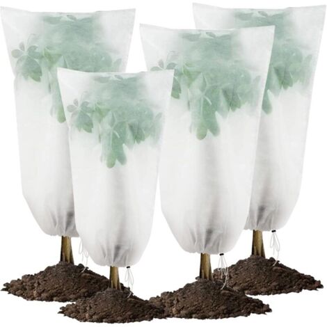Lot de 4 Voile Hivernage Plante Exterieur Housse Protection Plante Hiver 80x120cm (1/4)