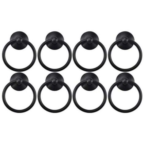 Enowelir Set de 8 Poignées de Meuble Rétro Noires 4.45 cm Finition Brillante et Durable (1/4)