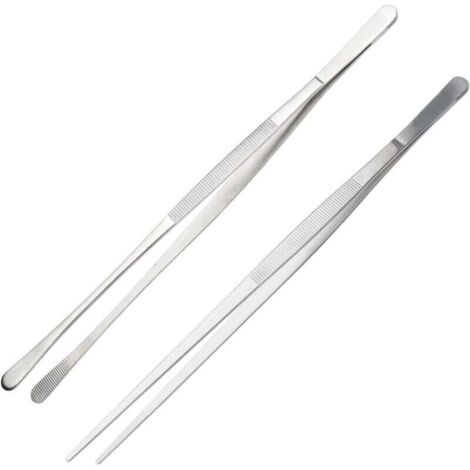 Pince Cuisine,Pince Cuisine INOX,Pince Cuisine Grande,Pince Precision Cuisine,Pince Épiler Cuisine,Pinces à Barbecue pour La Cuisson,Pince Plate Cuisine,2 Pièces,30cm (1/4)