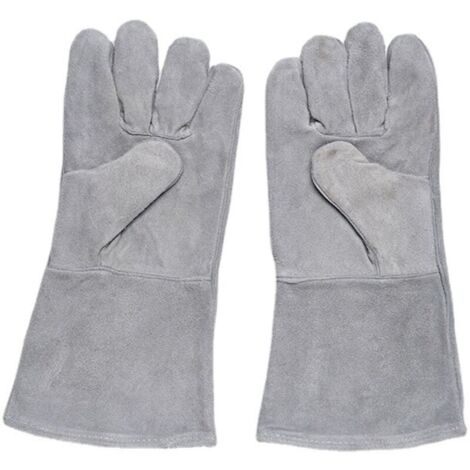 Gants de protection résistants à la chaleur de 33 cm pour four de fusion, raffinage, moulage, or, argent, cuivre, aluminium, bijoux, mitaines résistantes au feu, four, gril, cheminée, poêle, poêle à b (1/2)