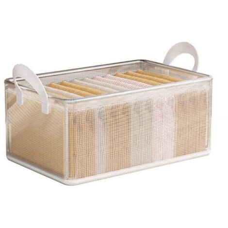 Boîte de rangement pour vêtements, boîte d'organisation de garde-robe multicouche, panier de rangement pliable Transparent (1/4)