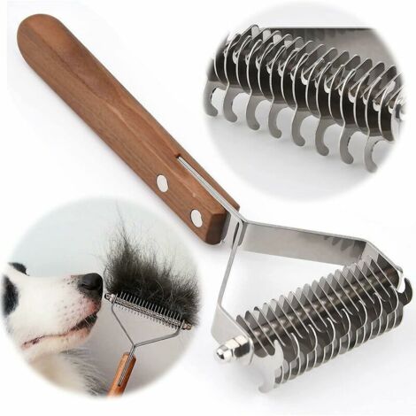 Brosse Chiens et Chats,Peigne de Toilettage pour Animaux Domestiques Râteau de Démêlage Réduit Considérablement la Perte de Poils (1/4)