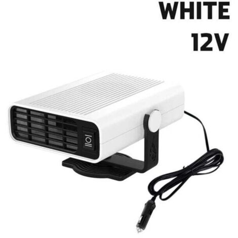 Chauffage de voiture 12V Portable 360 degrés réglable ventilateur de chauffage électrique purificateur d'air pare-brise anti-buée dégivreur, Blanc (1/4)