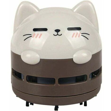 Mini aspirateur de bureau, mini aspirateur à miettes, aspirateur sans fil à faible bruit et économie d'énergie USB rechargeable pour le nettoyage des miettes, Brown (1/4)