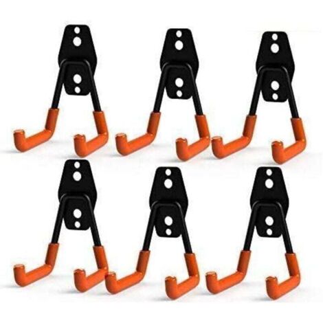 Crochets de rangement doubles pour garage en acier robuste pour organiser les outils électriques Petits crochets en U (paquet de 6) - Bricolage ›rangement et organisation› organisation de garage (1/4)