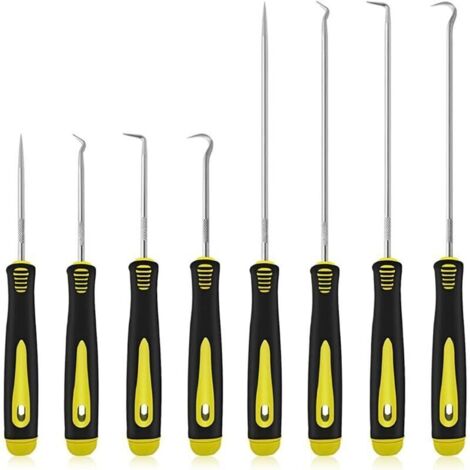 Lot de 8 crochets longs et courts pour retirer les tuyaux de voiture, extracteur de joint d'huile, crochet de joint torique, garniture de tuyaux sous vide, outil de voiture (1/4)
