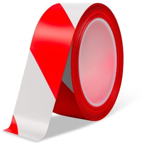 Enowelir Markup Tape - For Hazard Areas - Non-Adhesive - Low Density Polyethylene (LDPE) - 70mm x 200m - Red and White Tape (1/4)