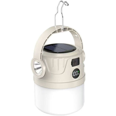 anterne Camping Rechargeable Solaire Extérieur Portable Compacte Multifonction Maison Jardin Travail Nuit Urgence Randonnée (1/2)