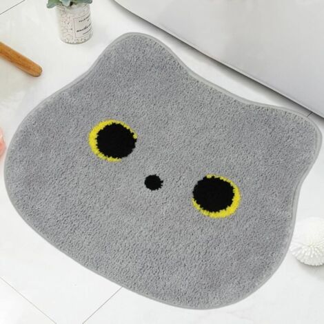 Tapis Salle de Bain Doux Motif Animaux Chat Antidérapant Microfibre 50x55 cm Pour Bain Douche Décoration Intérieure (1/4)