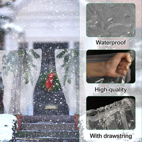 1 housse de protection hivernale pour plantes avec cordon de serrage - 120×180 cm - Housse en plastique transparente et imperméable pour plantes d'extérieur, arbustes et jeunes plants - Protection con (1/3)