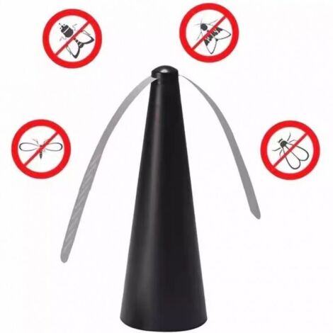 Ventilateur Anti-Mouche, Répulsif à Pales Extérieur & Intérieur pour Eloigner Les Mouches de la Table, Répellante Moustique Fan(Noir) (1/4)