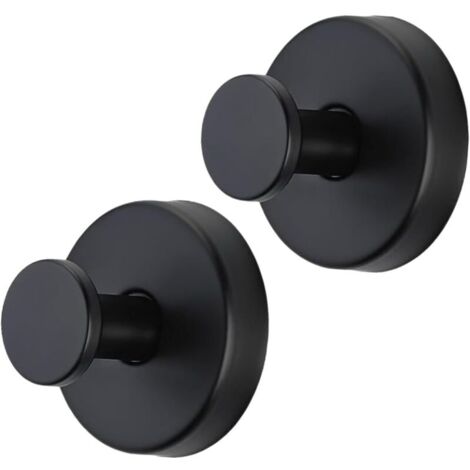 4 Crochets Ventouse Noir Acier Inoxydable A2 Sans Percage Réutilisables pour Salle de Bain et Verre (1/4)
