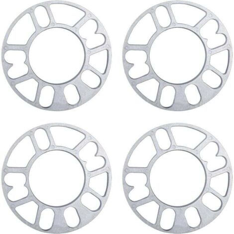 4 Pcs Entretoises De Roues En Alliage Aluminium, joints de moyeu de roue élargis modifiés, elargisseur de voie, 3mm d'épaisseur entretoises de roue universelles (1/4)