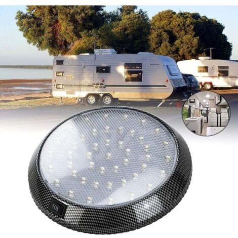 Lampe d'intérieur RV, 12V LED plafonnier dôme toit, éclairage intérieur de caravane avec interrupteur ON/OFF, spot de lecture intérieur 46 LED (1/4)
