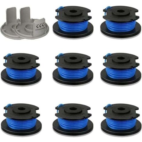 8 Bobines de Rechange pour Cable d'alimentation Automatique Ryobi 1,65 mm (0,065") avec capuchons,Compatible avec Ryobi One+ AC14RL3A, 18V, 24V 40V Tondeuses sans fil (1/4)