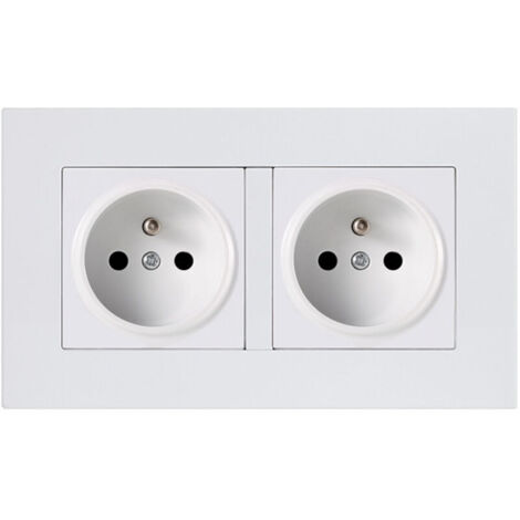Double prise 2P+T 16A précâblée Blanc NPTERBL (1/4)