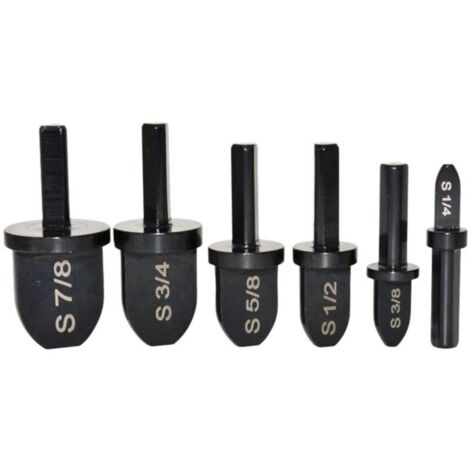 6pcs ensemble de forets d'outil de sertissage, foret d'outil de sertissage de tuyau en cuivre manuel - Expanseur de foret en acier à roulement avec 7/8", 3/4", 5/8", 1/2", 3/8", 1/4"Bit (1/5)