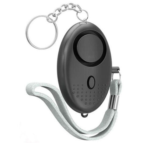 Alarme Personnelle, Anti Agression Porte-Clés - 130dB Alarme de Poche de Sécurité d'urgence avec Lumière LED - Avertisseur de Prévention pour Les Femmes et Enfants (Noir)