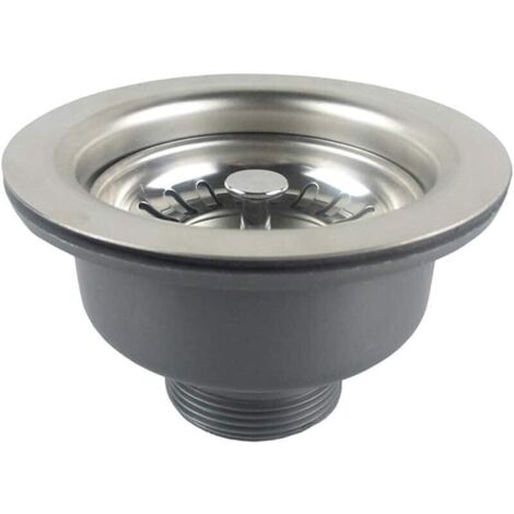 Bonde D'茅vier sans Trop Plein Panier Inox 酶 114 mm 1陆", Acier Inoxydable + ABS, Bonde + Panier (1/5)