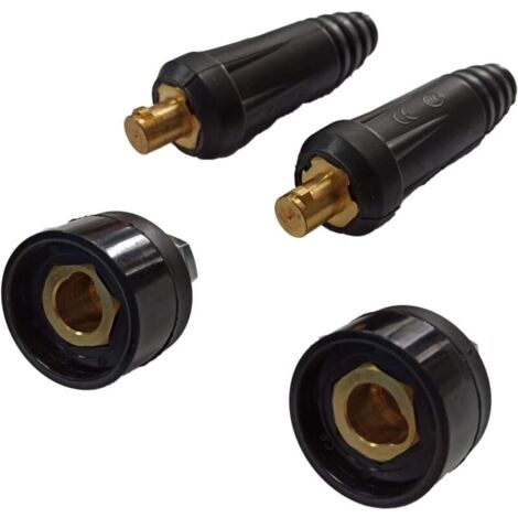 Connecteur rapide d'antenne mâle 35-50 mm DKJ35-50 200A pour câble de soudage (2 unités) + Connecteur rapide base femelle 35-50mm DKJ35-50 200A pour câble de soudage (2 unités) (1/5)
