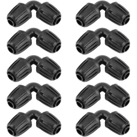 10 Pièces Adaptateur Coude d'Irrigation Goutte à Goutte, Tuyau d'Arrosage Coude Connecteur Universel Coude Joint de Accessoires d'Irrigation Agricole (1/5)
