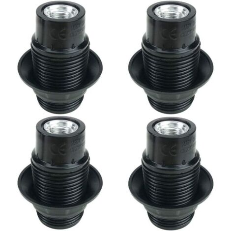 Vis E14 Noir, Support D'ampoule E14, 4 Pièces Douille E14, Ampoule à Douille E14, Douille D'ampoule Solide, Adaptateur Noir Socket, Douilles de Lampe Décoration Café Cuisine Cafétéria Industrie et DIY (1/5)