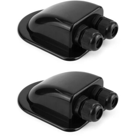 2PCS Passe-Toit IP68 Presse-étoupe Solaire étanche boîtier d'entrée de câble Double résistant aux intempéries, Caravane et Bateau Passe câble en ABS, le noir (1/5)
