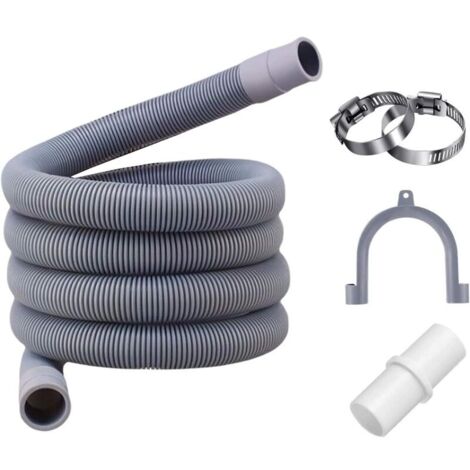 Tuyau d'évacuation, 1.5 m, 3/4", y compris support et colliers de serrage, pour machine à laver et lave-vaisselle (1/5)