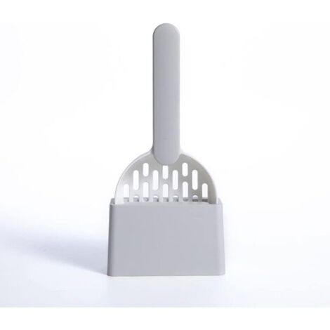 Pelle à litière grise pour chat – Outil de nettoyage en plastique ABS de haute qualité – Durable et facile à nettoyer – 1 pièce (avec base) (1/5)
