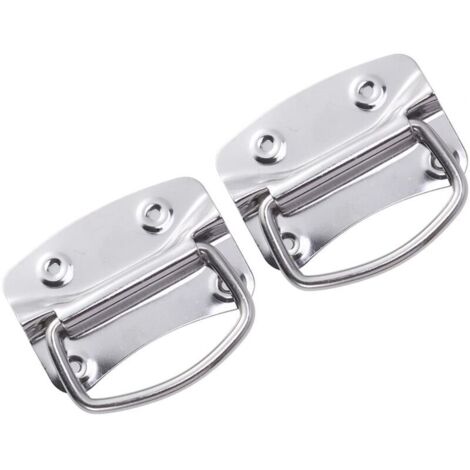 Poignées de traction d'acier inoxydable de 2pcs poignées robustes résistantes de coffre pour la porte de boîte à outils (1/5)