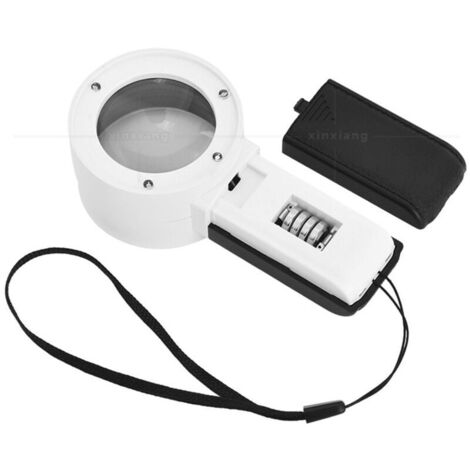 Loupe de bijoutier grossissante 30X avec 3 LED et lumière UV - Lentilles anti-rayures - Haute clarté - Pour diamants, bijoutiers, pièces de monnaie, timbres (1/5)