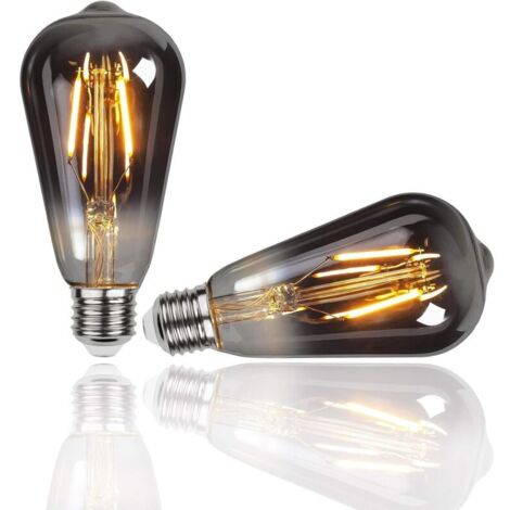 Ampoule Edison,2 Pièces E27 ST64 4W Ampoule LED Vintage Lampe Décorative Ampoules Rétro Filament Ampoule Antique Blanc Chaud pour Restaurant, Café, Windows,Showrooms,Ampoules à Incandescence (1/5)